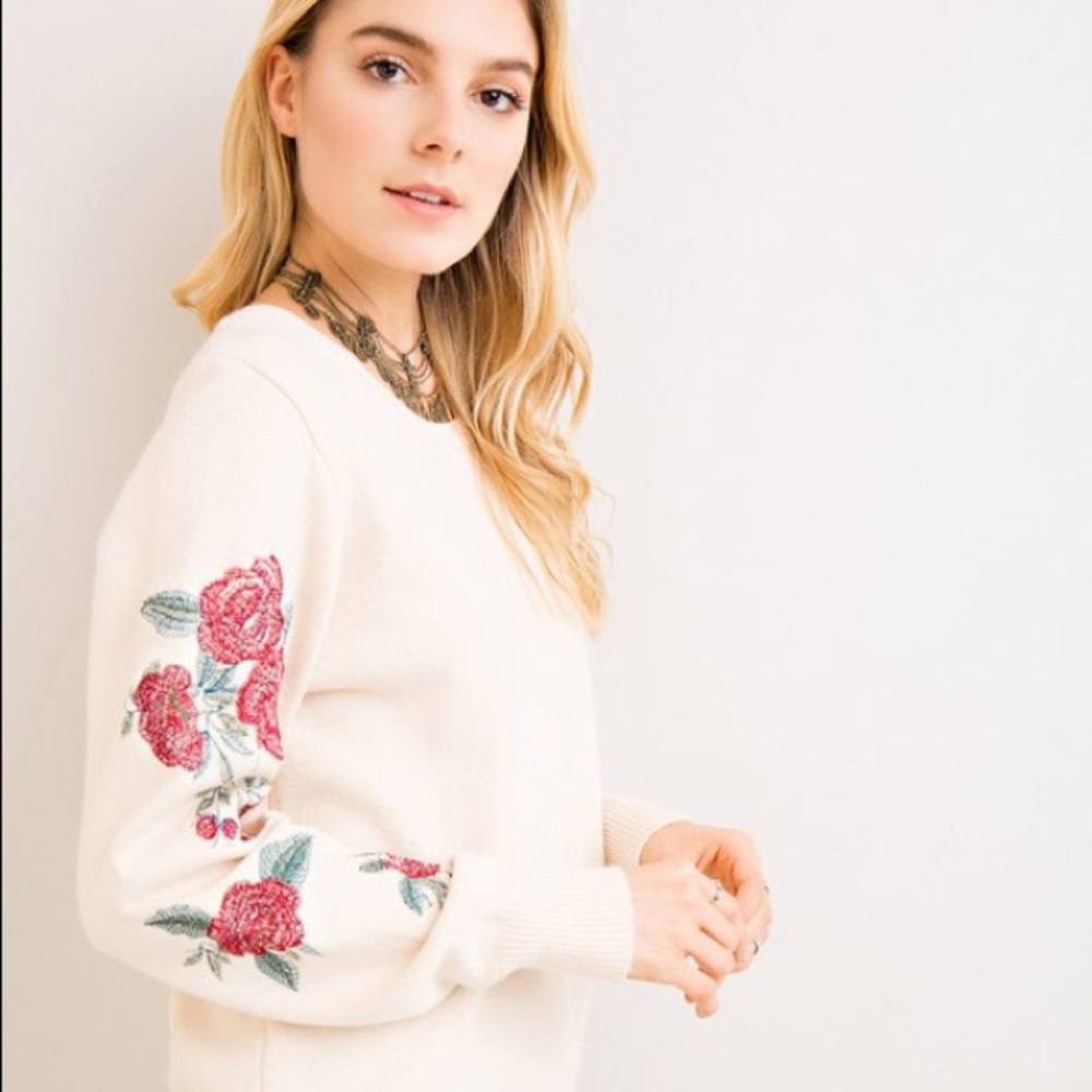 Give Me Roses 🌹 Embroidered Sweater
